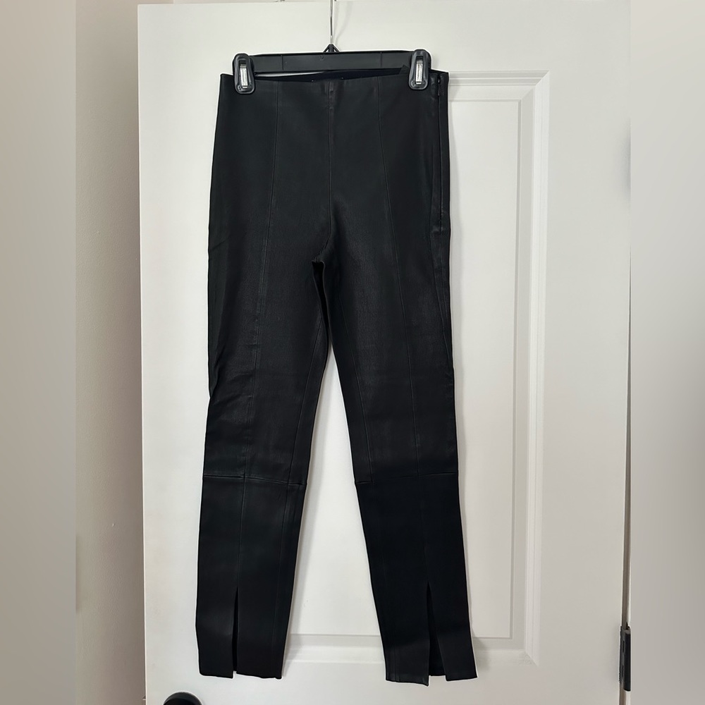 Theory Lambskin Leather Pants